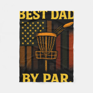 Best Dad By Par - Retro Disc Golf Sket  Fleece Blanket