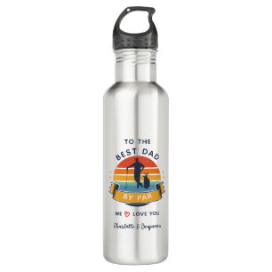 Best Dad By Par Retro Fathers Day Keepsake 710 Ml Water Bottle