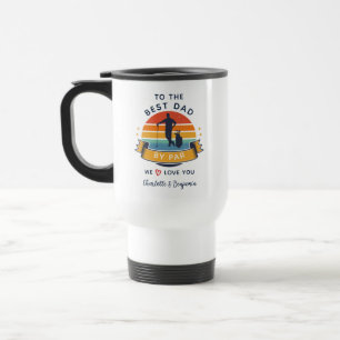 Best Dad By Par Retro Fathers Day Kids Photo Golf Travel Mug