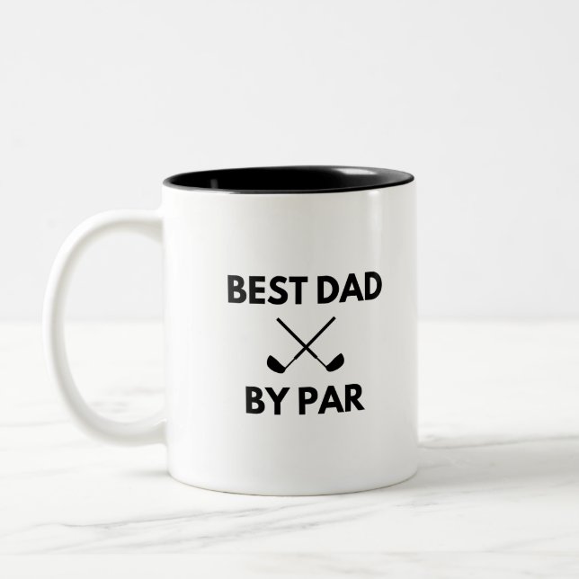 Best dad by par Two-Tone coffee mug (Left)