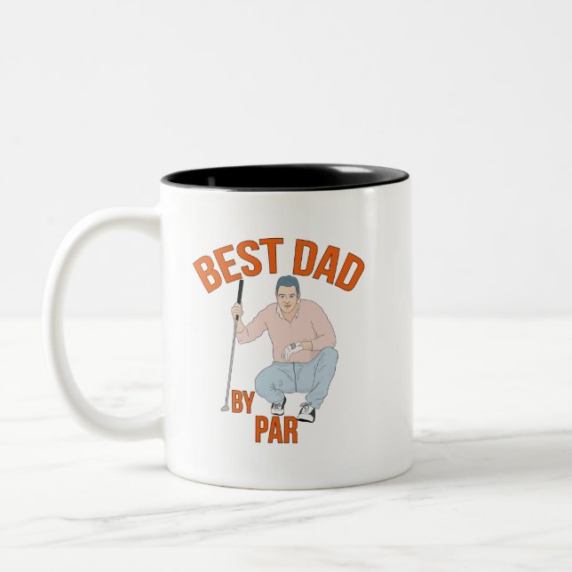 Best Dad By Par Two-Tone Coffee Mug (Left)
