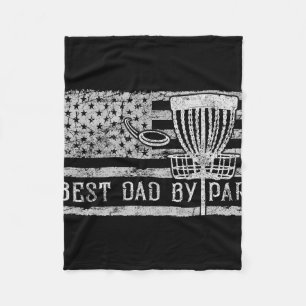 Best Dad By Par Vintage American Flag Disc Golf Fa Fleece Blanket