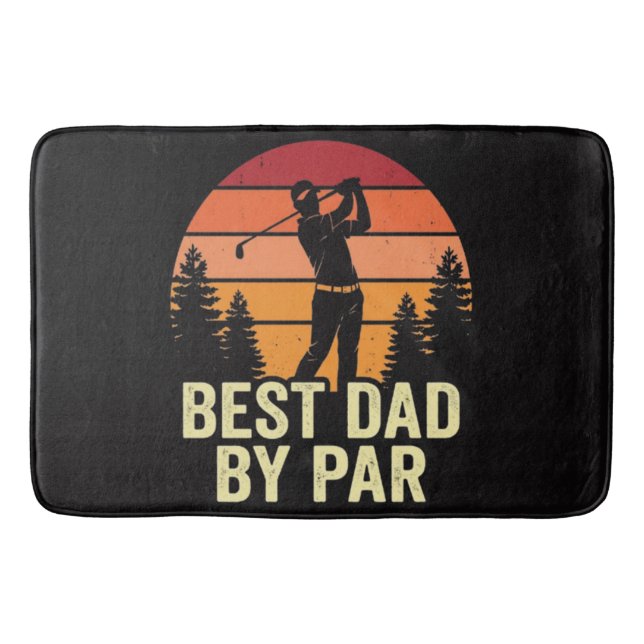 Best Dad By Par Vintage Golf Bath Mat (Front)