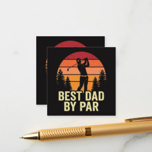 Best Dad By Par Vintage Golf Enclosure Card
