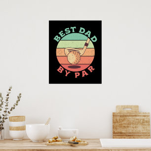 Best Dad By Par Vintage Golf Lover Dad Gifts Poster
