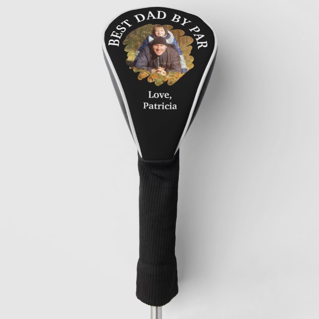 Best Dad by Par with Custom Photo Father's Day Golf Head Cover (Front)
