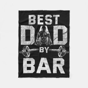 Best Dad By R For Gym Workout Dads For Fathers Day Fleece Blanket