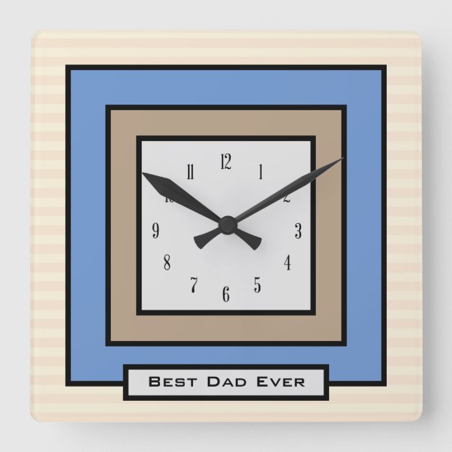 Best Dad Classic Squares Father's Day Square Wall Clock (Front)