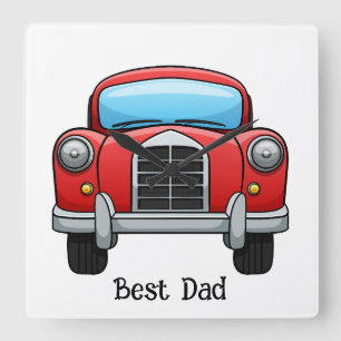 Best Dad Clock. Fully customizable. Square Wall Clock