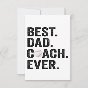 Best Dad Coach Ever Baseball Father's Day Gift  Thank You Card