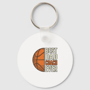 Best Dad Coach Ever Basketball Vintage Vector Desi Key Ring