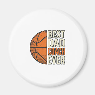 Best Dad Coach Ever Basketball Vintage Vector Desi Magnet