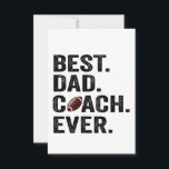 Best Dad Coach Ever Father's Day Football Gift  Thank You Card<br><div class="desc">coach, dad, father, sport, gift, birthday, rugby, football, player, team</div>