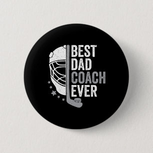 Best Dad Coach Ever Father's Day Hockey  6 Cm Round Badge