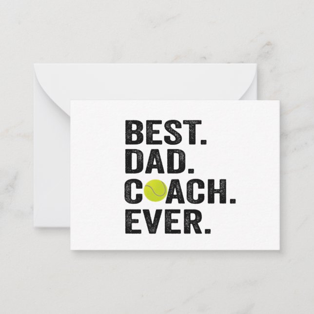 Best Dad Coach Ever Father's Day Tennis Sport Gift Card (Front)