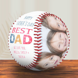 Best Dad Colourful Typography 2 Photo Collage  Bas Baseball