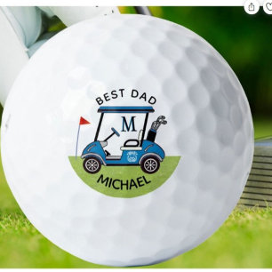 Best Dad Custom Cart Personalised  Golf Balls