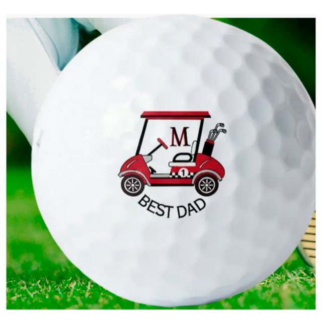 Best Dad Custom Cart Personalised Golf Balls (Creator Uploaded)
