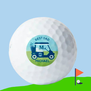Best Dad Custom Golf Cart Monogram Name Golf Balls