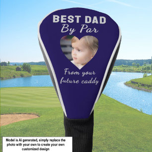 Best Dad Custom Kids Photo Blue Personalised Golf Head Cover