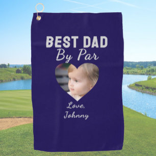Best Dad Custom Kids Photo Blue Personalised Golf Towel