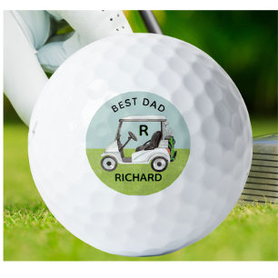 Best Dad Custom Monogram Cart Clubs First Name  Golf Balls