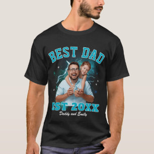 Best Dad Custom Photo Bootleg Rap Father's Day T-Shirt