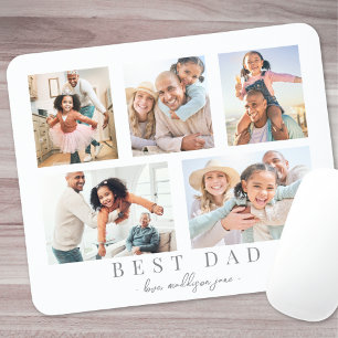 Best Dad Custom Photo Family Collage Mouse Mat