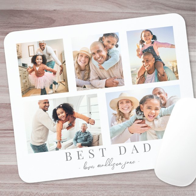Best Dad Custom Photo Family Collage Mouse Mat (Best Dad Custom Photo Family Collage Mouse Pad)