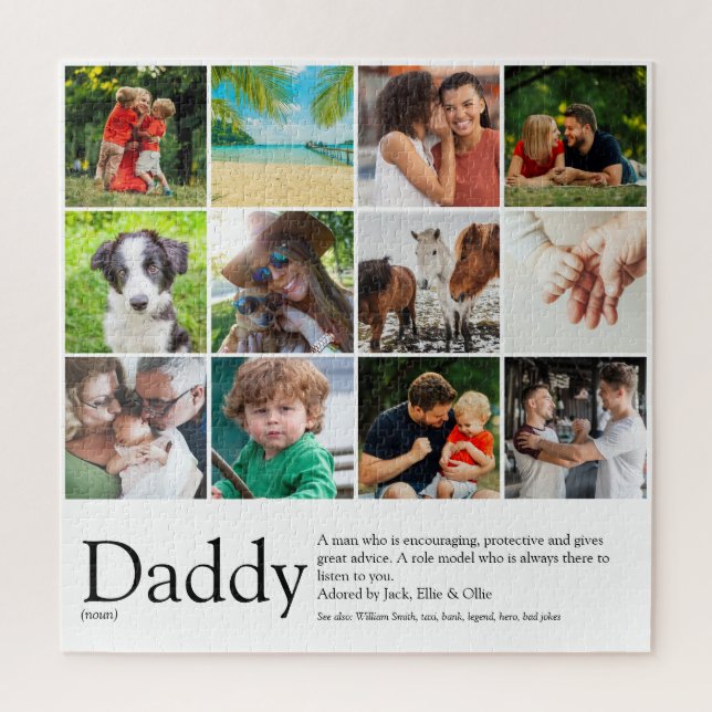 Best Dad, Daddy, Father Definition 12 Photo Fun Jigsaw Puzzle (Vertical)