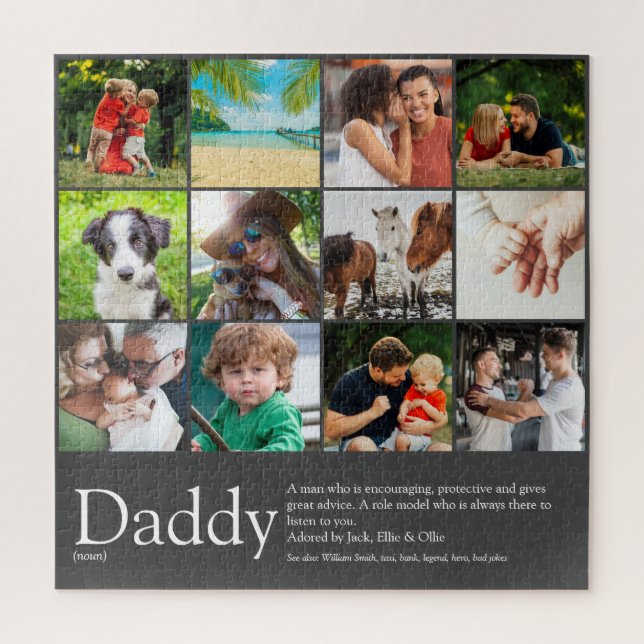 Best Dad Daddy Father Definition 12 Photo Grey Jigsaw Puzzle (Vertical)