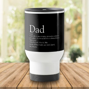 Best Dad, Daddy, Father Definition Black and White Travel Mug