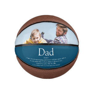 Best Dad Daddy Father Ever Definition Photo Blue Mini Basketball