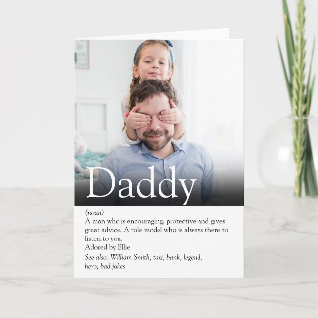 Best Dad, Daddy, Father Ever Definition Photo Card (Front)