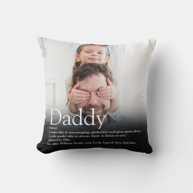 Best Dad, Daddy, Father Ever Definition Photo Cushion (Front)