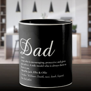 Best Dad Daddy Father Ever Definition Script Two-Tone Coffee Mug