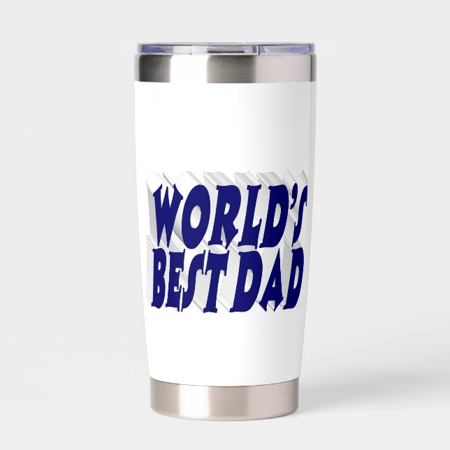 Best Dad dark blue 3d text Insulated Tumbler (Front)