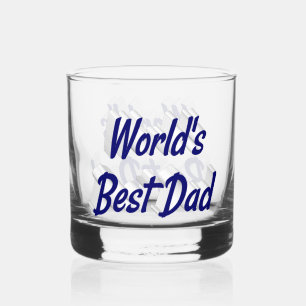 Best Dad dark blue text Fathers Day Whiskey Glass