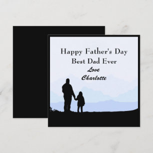 Best Dad Daughter Silhouette Name Fathers Day Card