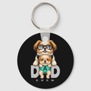 Best Dad Dog Funny Fathers Day Gift Cute Puppy Key Ring