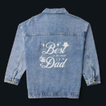 Best Dad Elegant Design Denim Jacket<br><div class="desc">An elegant design with lovely calligraphy,  stars,  a hat and a beer stein. This can be offered as a perfect gift to your Father,  Brother,  Uncle,  Grandfather!</div>