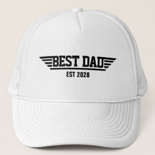 Best Dad Est. Year Modern Father's Day Custom Trucker Hat