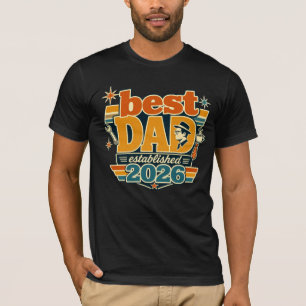 Best Dad Established 2026 Retro Typography Gift T-Shirt