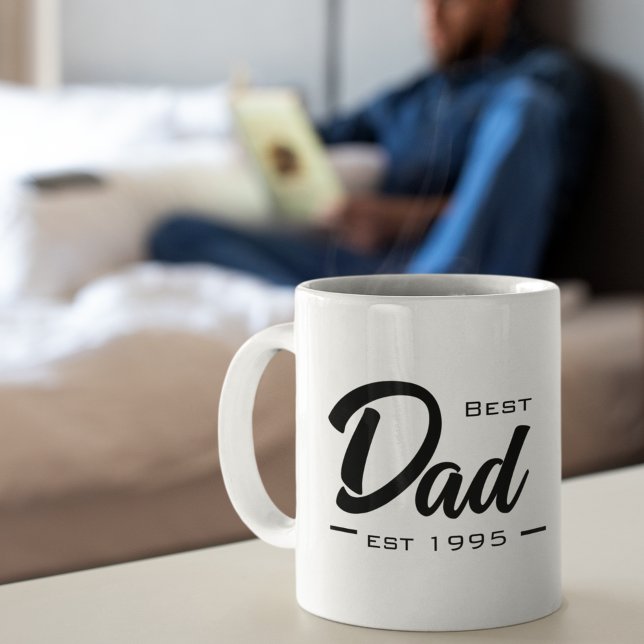 Best Dad Established Date Thypography Father Coffee Mug (Creator Uploaded)