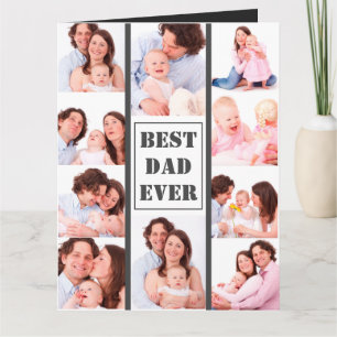 Best Dad Ever 10 Photo Collage Father's Day gift Card