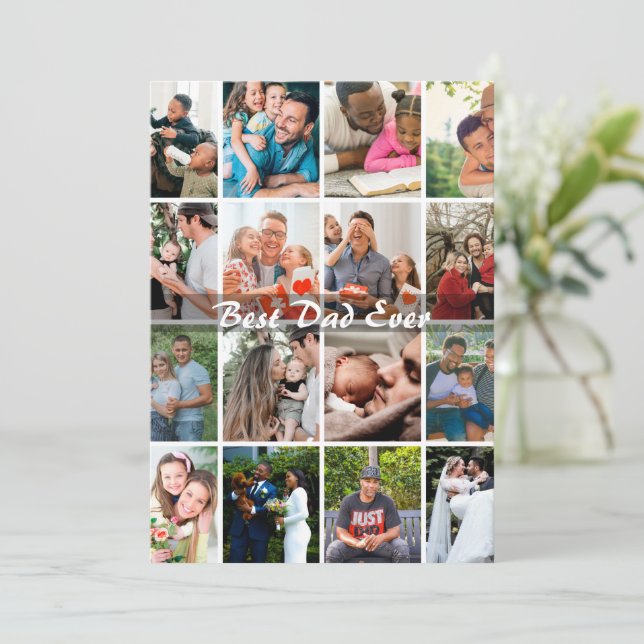Best Dad Ever 16 Photo Collage Personalised Father (Standing Front)