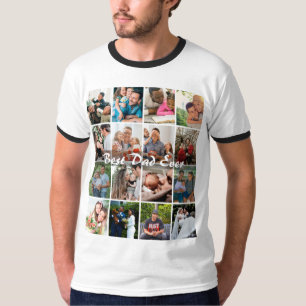 Best Dad Ever 16 Photo Collage Personalised Father T-Shirt