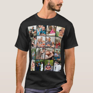Best Dad Ever 16 Photo Collage Personalised Father T-Shirt