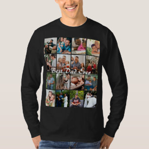 Best Dad Ever 16 Photo Collage Personalised Father T-Shirt