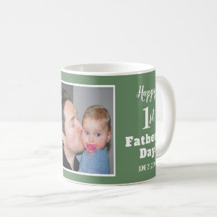 Best Dad Ever 1st Father's Day New Dad Green Coffee Mug